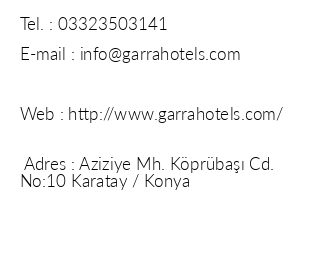 Garra Hotels iletiim bilgileri